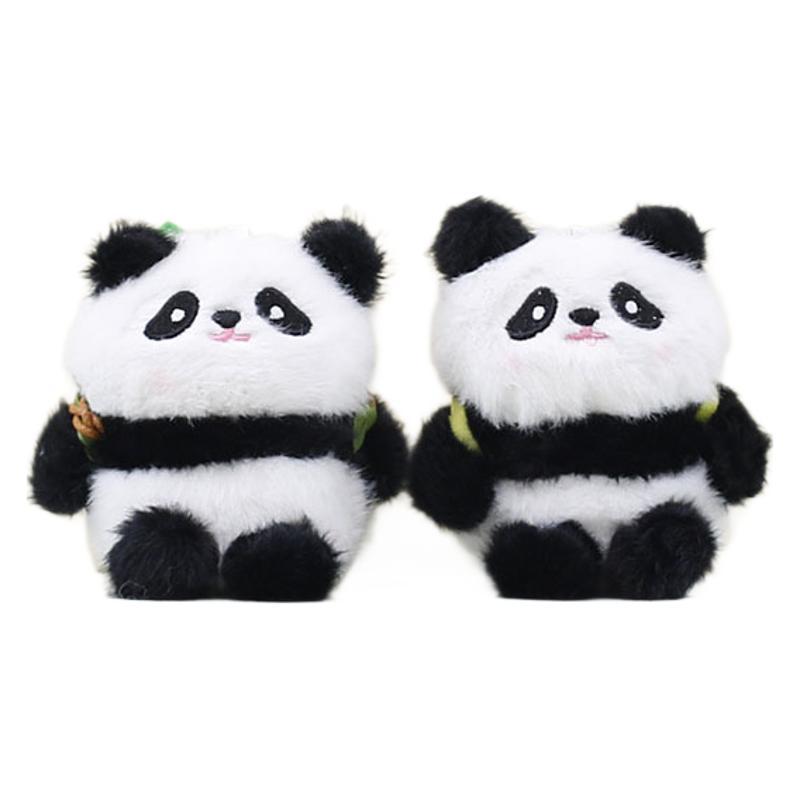 Adorable Plush Panda Toy Keychain Soft Fruit Panda Doll Pendant For Bags