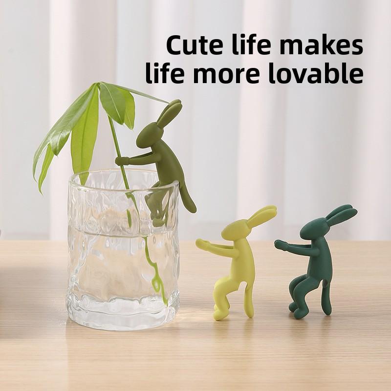 Rabbit Plant Support Stem Holder Propagation Buddy for Vase Plants Cuttings Seedlings Gardening Decor Cute Assistant Tool