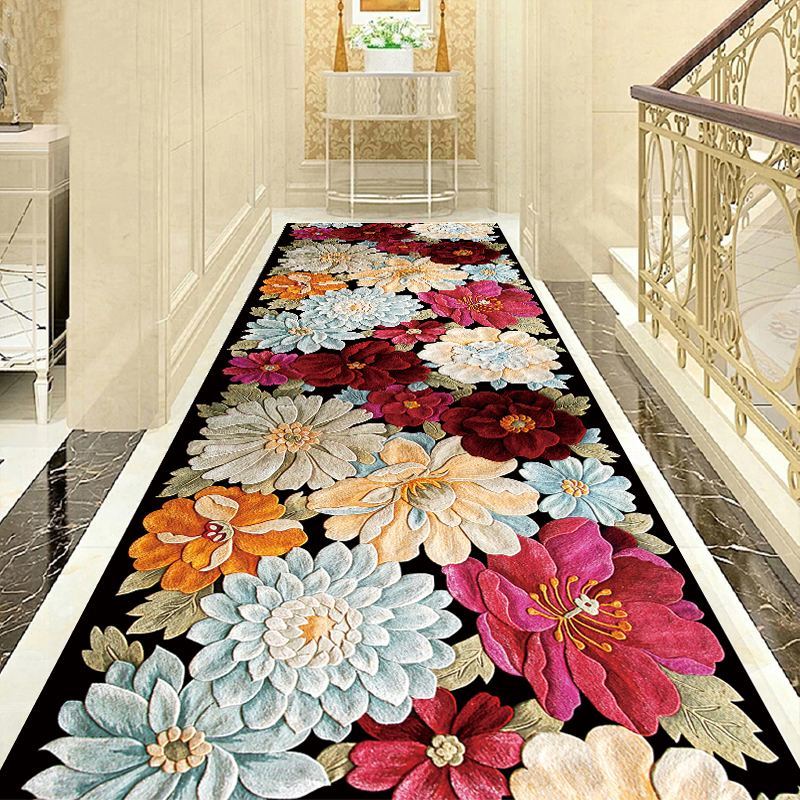 

Non Slip Washable Rugs with Rubber Backing Soft Floral Carpet Runner for Hallways, Kitchen, Laundry, Bedroom, Bathroom 80*200CM