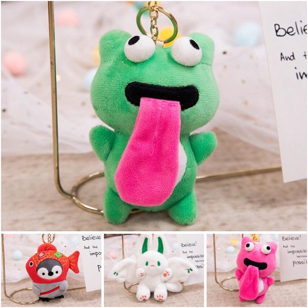 Flying Penguin Rabbit Plush Toy Keyring With Adorable Faces