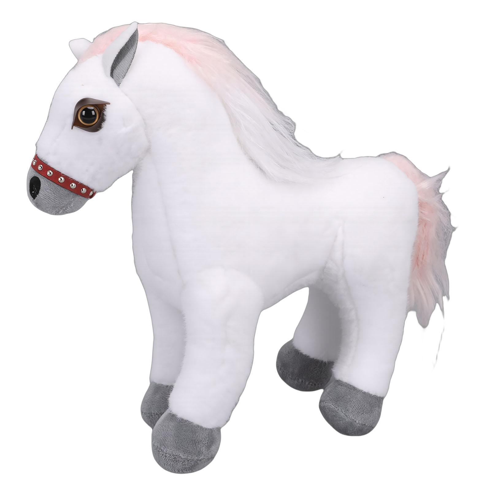 

30cm White Plush Horse Toy Soft Stuffed Animal Horse Doll Ornament Fluffy Decoration for Home