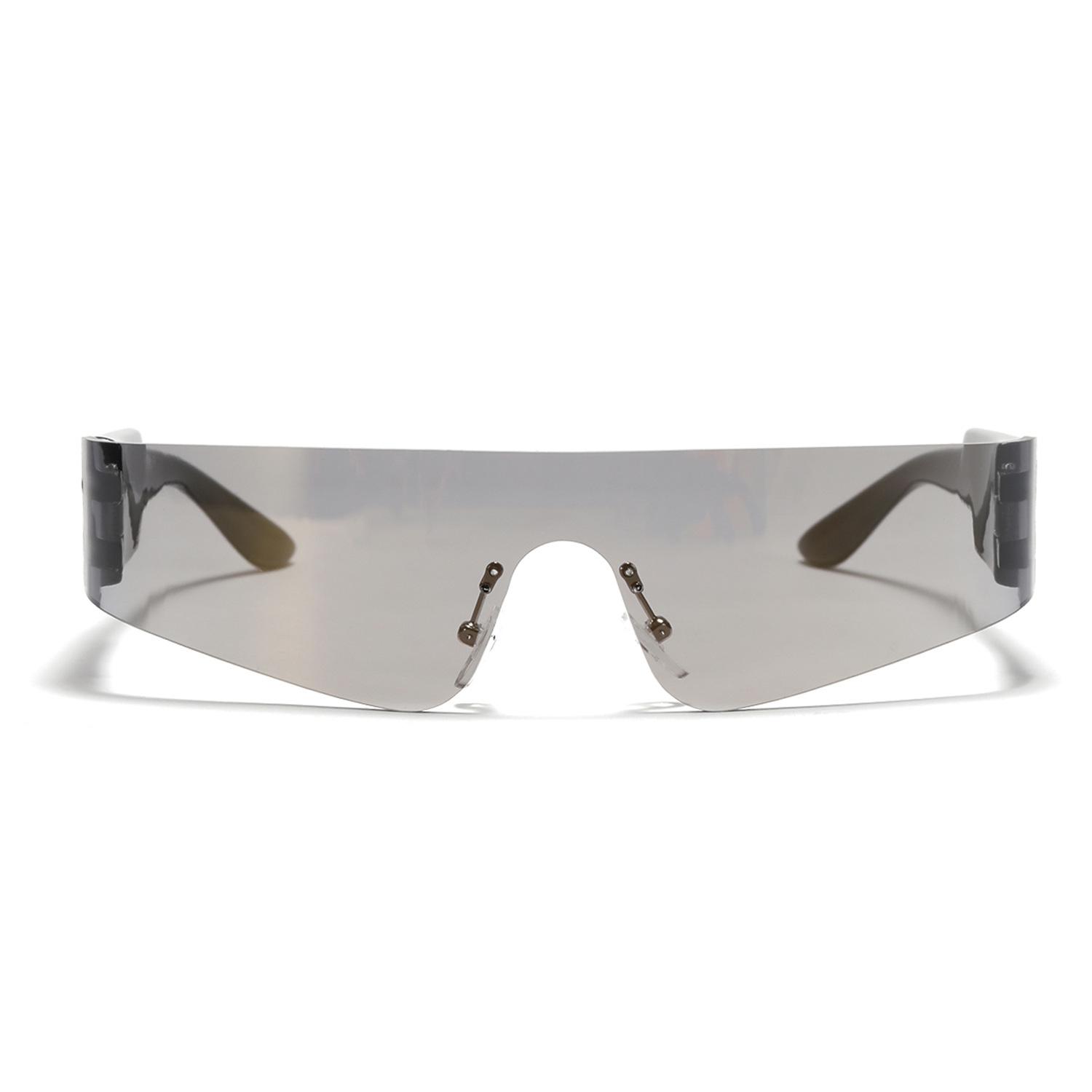 

Очки без оправы S8022 Красочные солнцезащитные очки Future Style Женские индивидуальные трендовые цельные солнцезащитные очки для мужчин