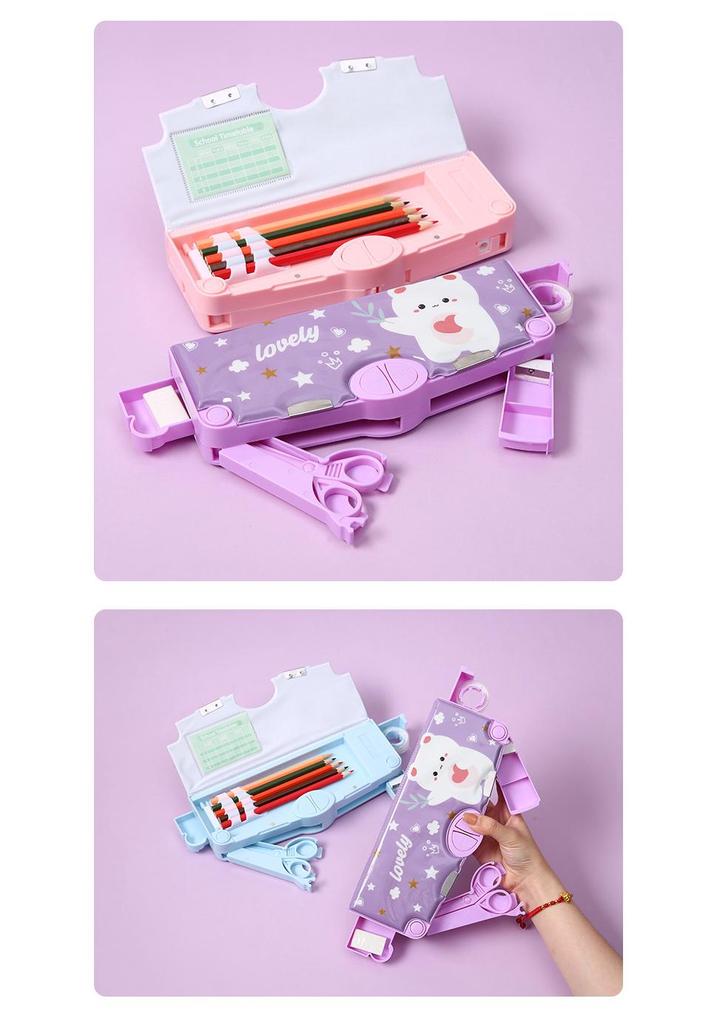 Creative Cartoon Multifunctional Pencil Case for Primary School Students - Large Capacity and High Appeal