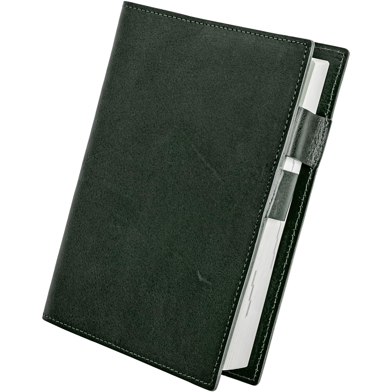 

Planner A6 genuine Italian book for men and with pen green [Dom Teporna] cover, size, pocketbook, leather, leather, cover, women, holder, зелёный