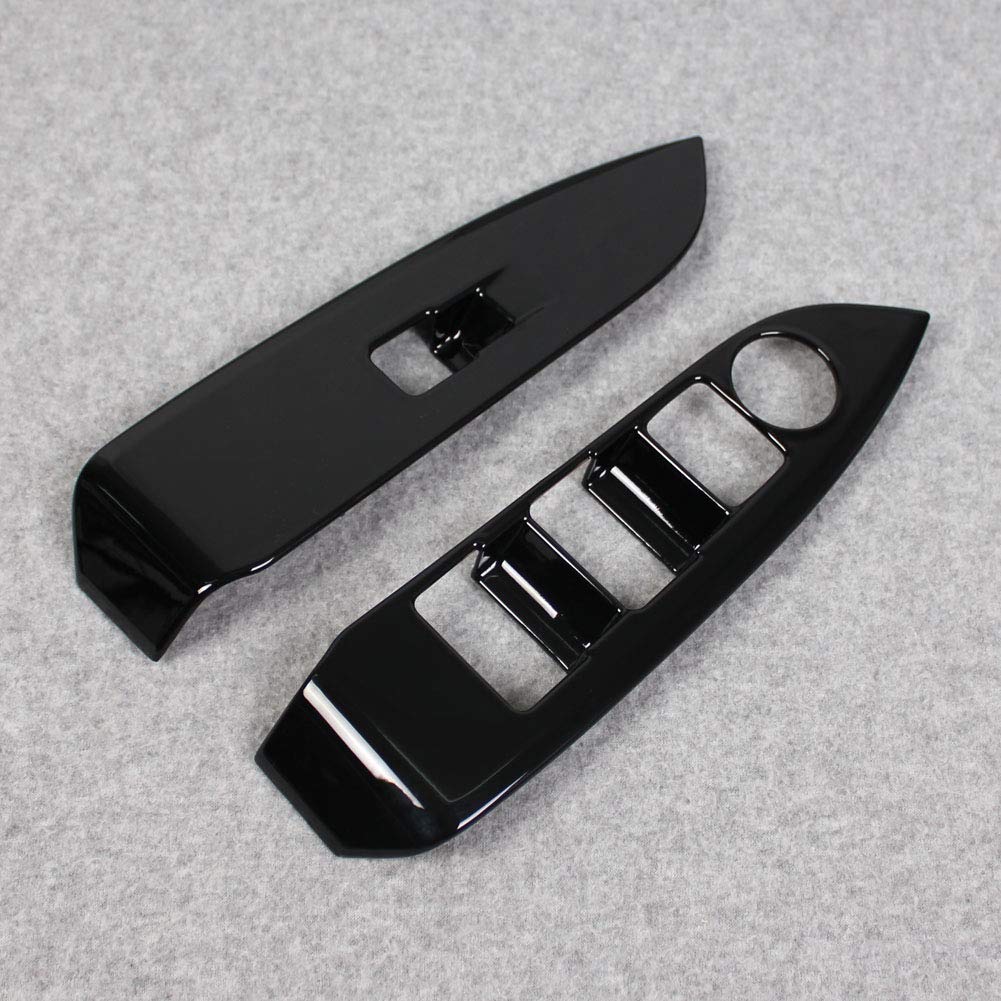 RUIQ Mazda DK Series Interior Door Window Button Switch Panel Cover Piano Specially Designed for the Mazda CX3 CX-3 Garnish, Black,