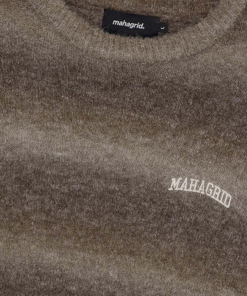 MAHAGRID Varsity Logo Gradation Knit Sweater Brown(Mg2Efmk606A)