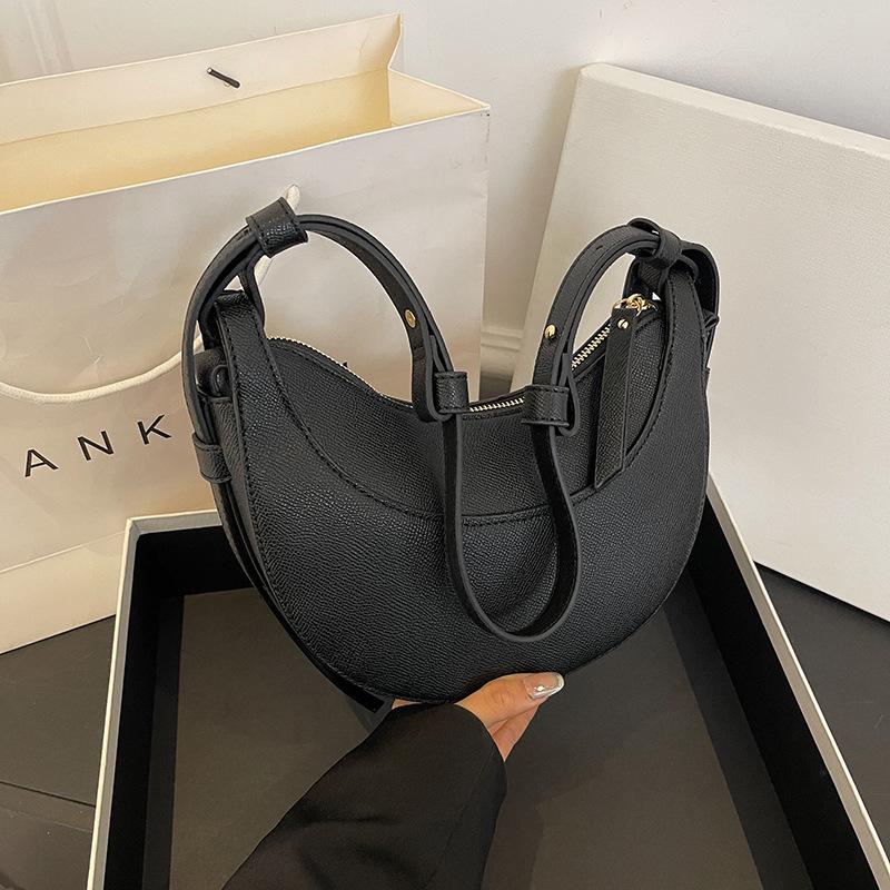 

Трендовая сумка кроссбоди «Французский полумесяц» с зернистой кожей личи - Высококлассный модный дизайн в стиле седла