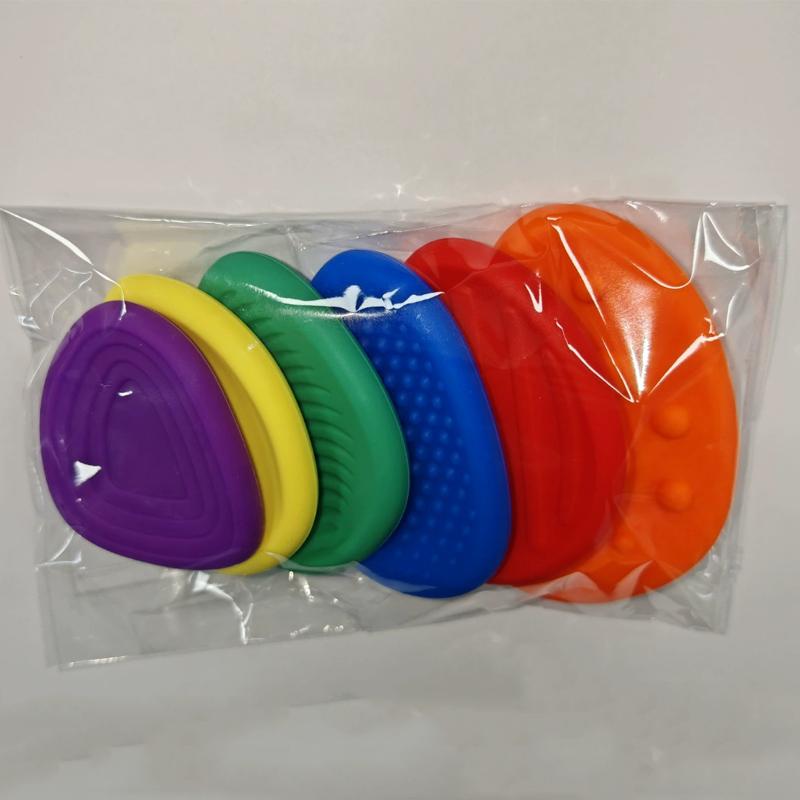 Fidget Toys Adults Sensory Silicone Stone 6 Pack Textured For Autism Kids Calming Down Fidget Stress Relief Toys