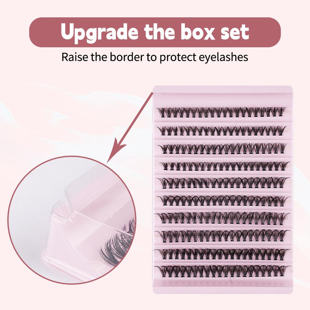 30P40P Hot Melt Multi-Haired False Eyelashes Segmented Self-Grafting Thick Natural Stage Flat False Eyelashes