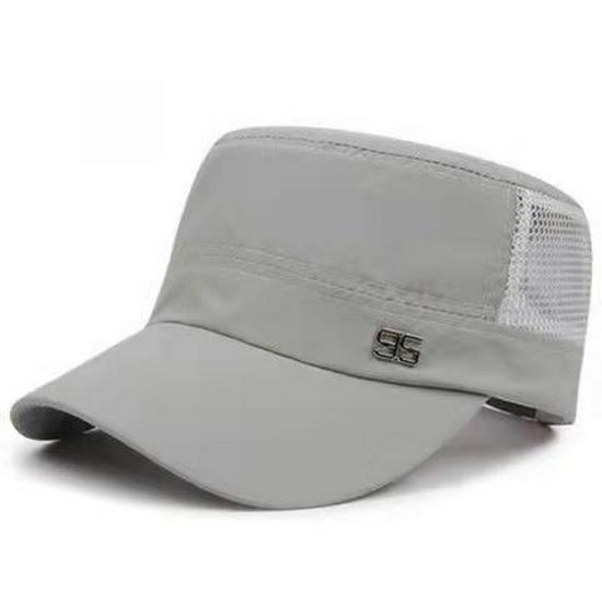 Men's Summer Flat Top Hat: Casual Outdoor Fishing Sun Protection, Breathable Mesh for Middle-aged & Elderly