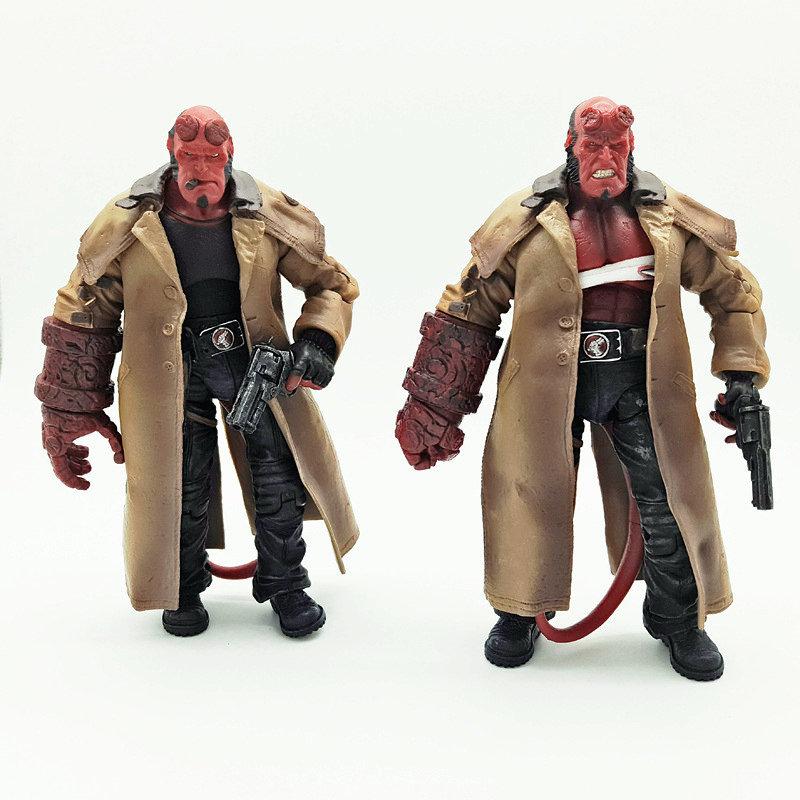 Mezco Studio Hellboy Figura de 7 Pulgadas Variante Anime Gabardina Hellboy Samaritano PVC Figura de Hellboy Modelo Juguete Muñeca Coleccionable Regalo