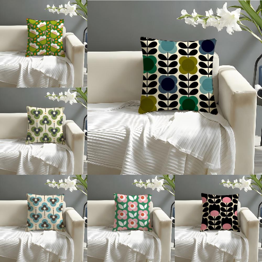 O-Orla Kiely Federa Floreale Decorazione Casa Soggiorno Federe in Lino Copricuscino