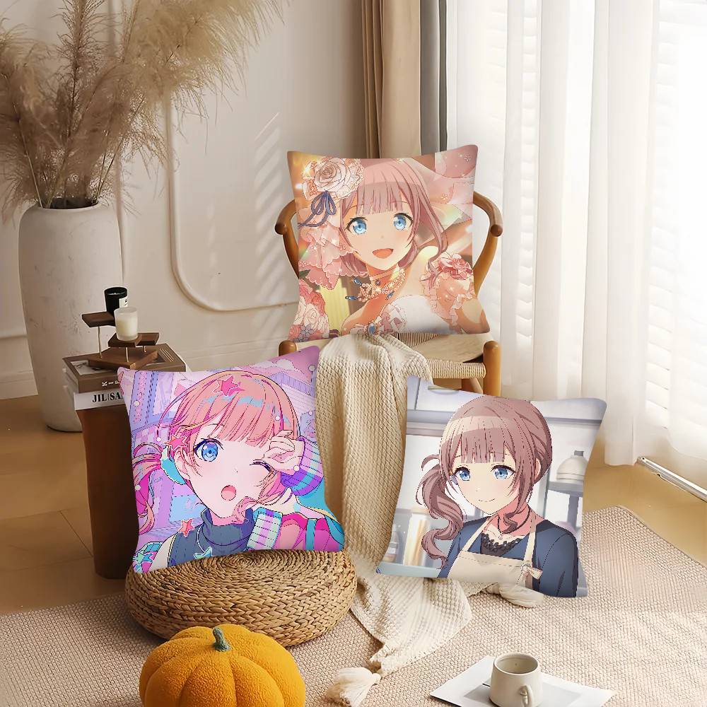 1Pc H-Honami Mochizuki Pillow Case Fashion Square Pillowcase Bedroom Sofa Room Ins Decoration Leisure
