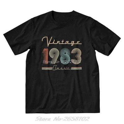 Vintage 1983 Limited Edition Tshirt Unisexs Graphic T Shirt Short Sleeve Cotton Original 37th Birthday Tshirt Unique Tee Tops