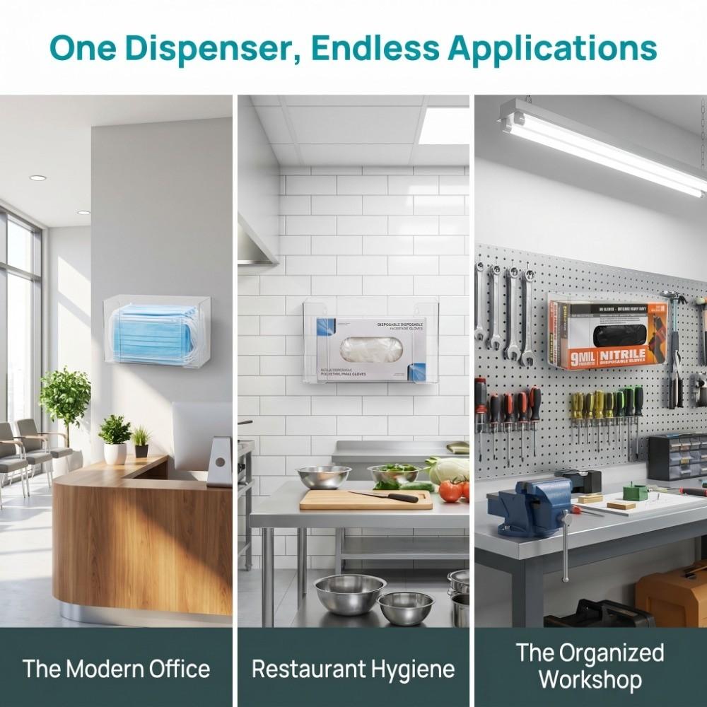 Dustproof structure Glove Dispenser Acrylic material Acrylic Organizer Catering service