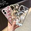 KT Cartoon Glitter Magnetic Phone Case for iPhone 17 Pro Max, 16 Pro, 15 Pro