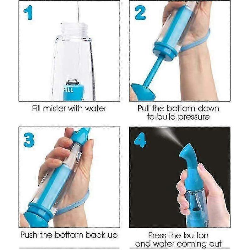 Water Mister Spray Bottle - Pump Mister Cooling Spray Bottles with Carrying Loop - Portable Misting Sprayers for Camping, Outdoor Patio, Hiking 26-27