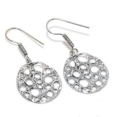 Natural Traditional Look Handmade 925 Sterling Silver Gift Earring 1.77" S0z53