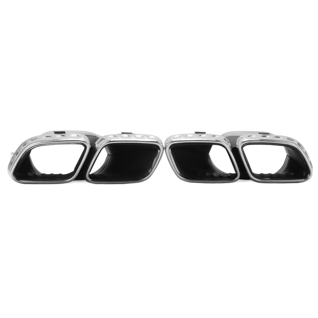 Ponteiras de Escape Quádruplas Cromadas Prateadas de Aço Inoxidável 304 Substituição para Mercedes‑AMG C63 W206 S206 2022 e Posteriores