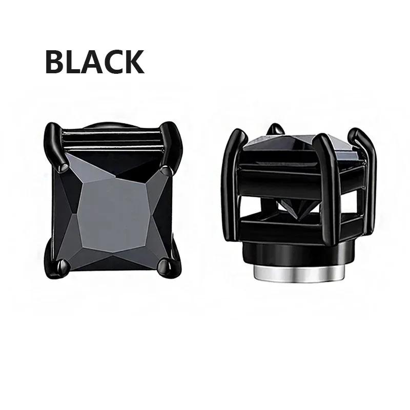 1/3Pairs Magnetic Stud Earrings Men and Women Black CZ Magnet Non-piercing Clip Earring Round Magnet Earring Without Piercing