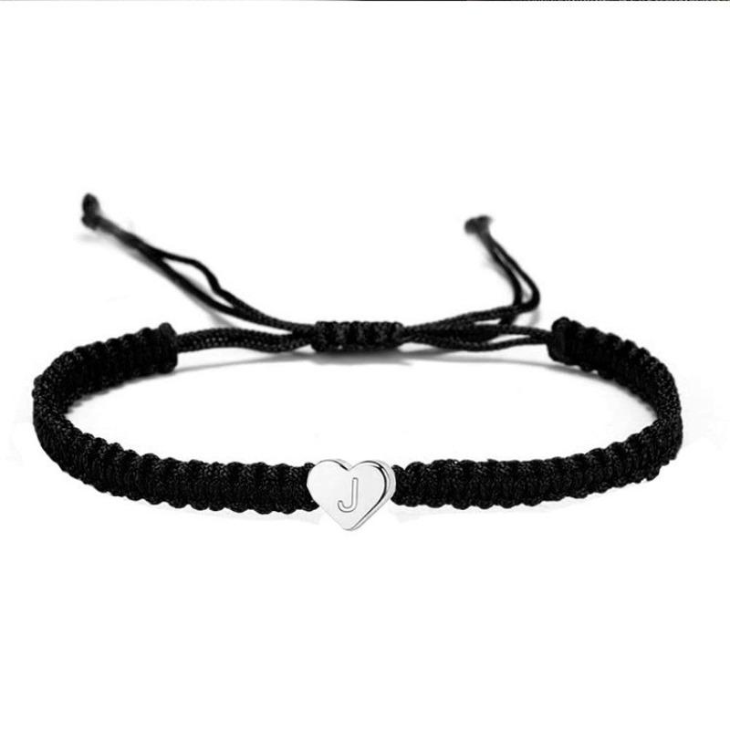 Pulsera de Acero Inoxidable Tejida a Mano con Forma de Corazón, Moderna Cadena de Plata con Forma de Corazón, Diseño Ajustable