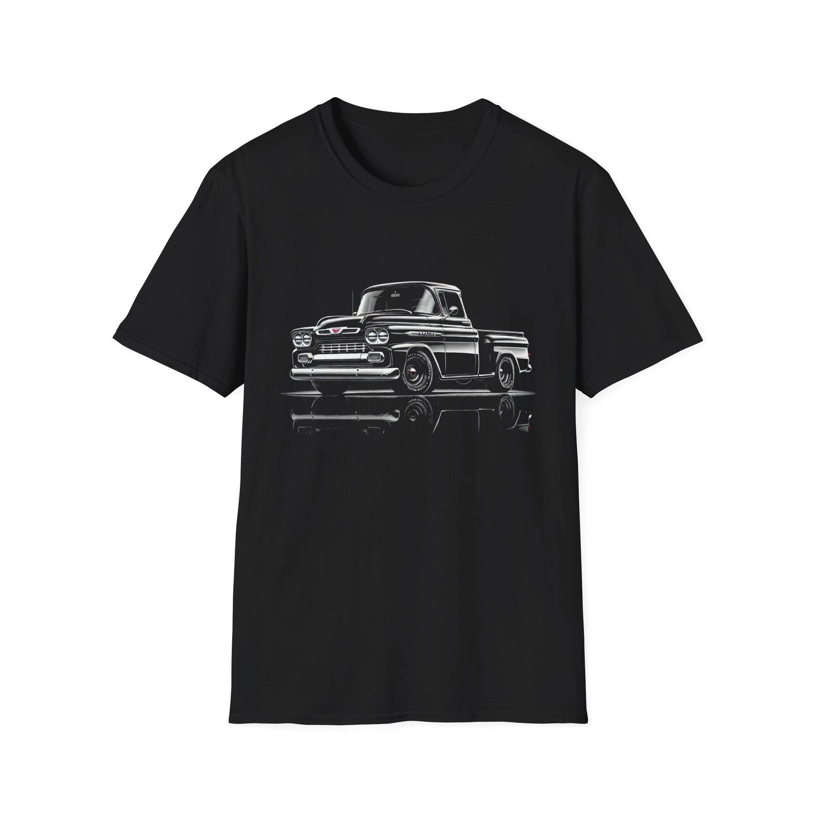 1959 Chevy Apache T-Shirt – Classic Black Pickup Truck Retro Hot Rod Graphic Tee XXL