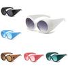 Stylish European American Big Frame Catwalk Sunglasses 2023 New Retro Elliptical Shades Ins Streetwear Black Lens Red Frame