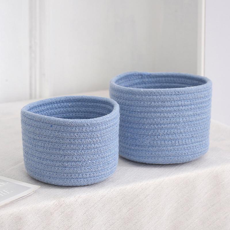 Ručně vyráběné tkané bavlněné lano Tkaný úložný koš Stolní organizér Sundries Hračky Kosmetika Klíče Svačiny Krabice Sundries Organizer