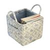 Vintage Floral Organizers Basket With Handle Portable Home Room  Foldable Storage Basket For Snack Clothes Toys Storage Basket