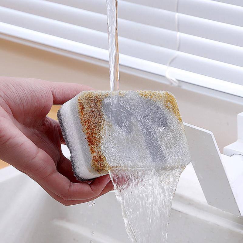 5pcs Double-sided Sponge Wipe Dirt-resistant Scouring Pad Kitchen Stain Sponge Wipe Professional Cleaning Supplies Tableware Brush