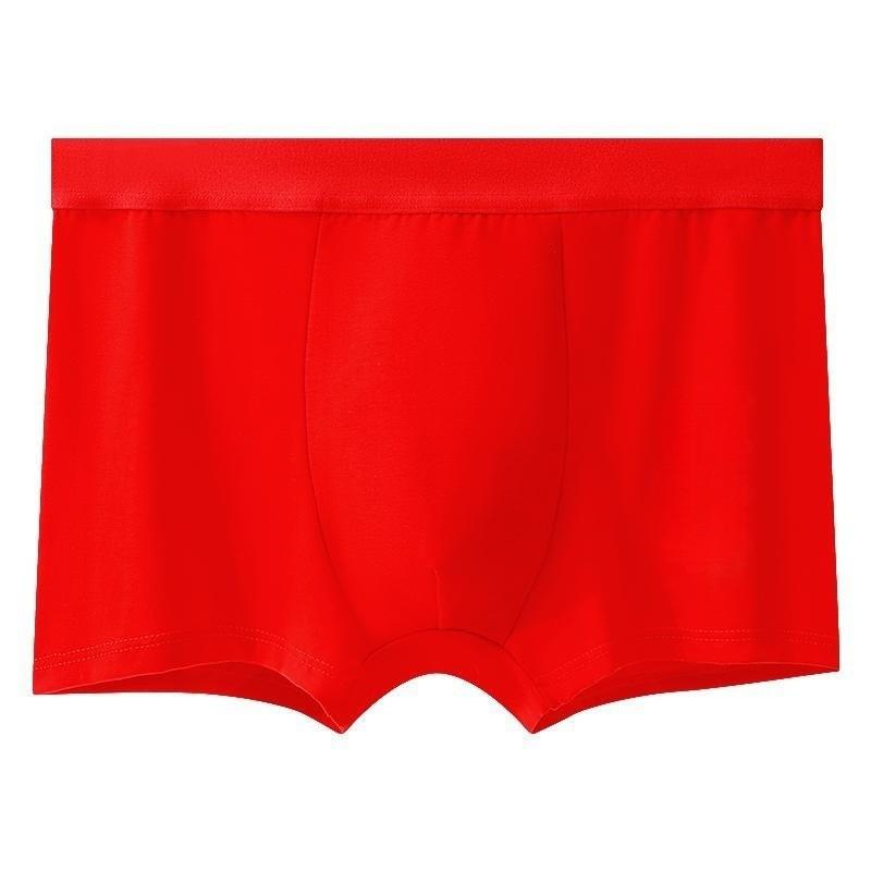 Men s Year of the Rat Comfortable Seamless Red Cotton Boxer Briefs 2XL (135-155 lbs)