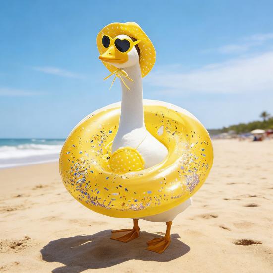 Summer Outfit for Porch Goose Swimsuit & Bikini Costume with Sunglasses Bright Beach-Themed Decor for Lawn Patio Garden Statue Cute Holiday Attire