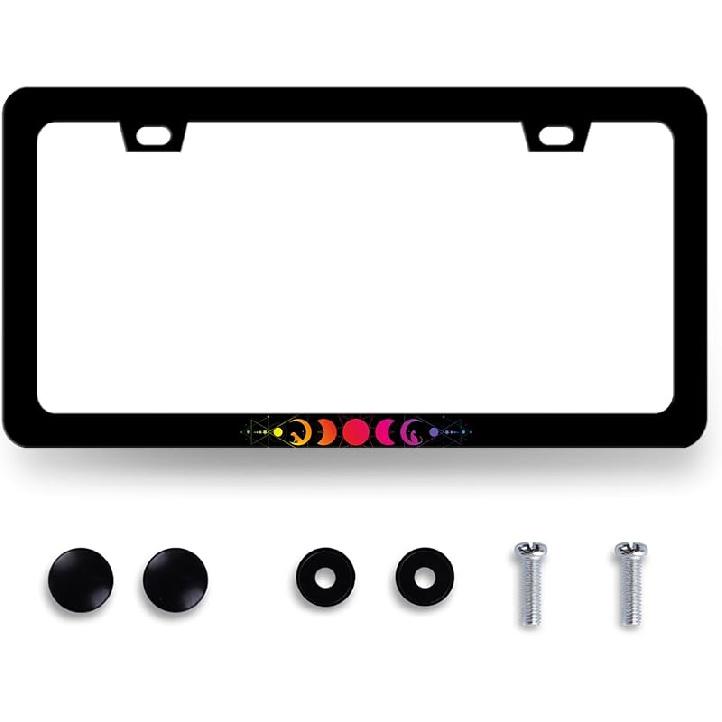 Funny License Plate Frame What‘S Your Favorite Scary Movie License Plate Holder Stainless Steel Auto Parts Blood License Plate Decoration For Men