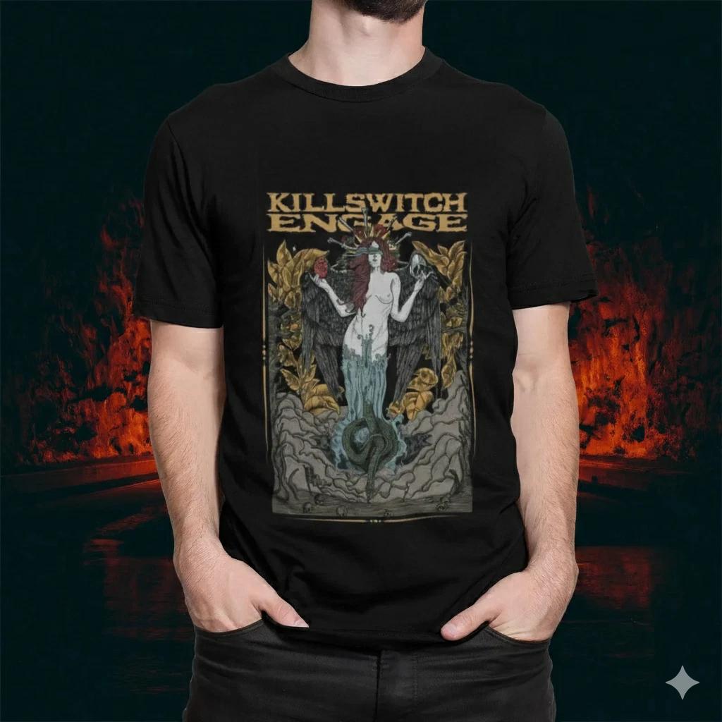 Unisex Adult Casual Graphic Killswitch Engage Angel Graphic T-Shirt... XXXXL