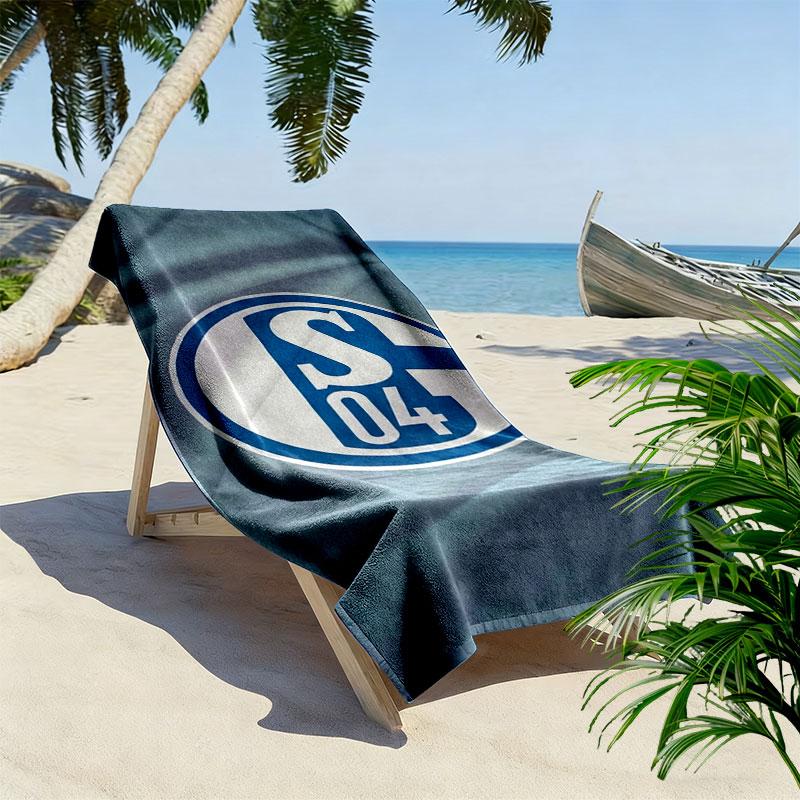 Asciugamano da Spiaggia Stampato FC Schalke 04, Asciugamano Grande Morbido ad Asciugatura Rapida per Spiaggia Campeggio Nuoto