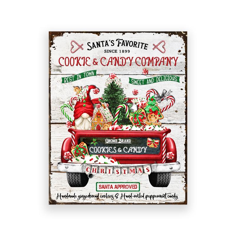 Kitchen Christmas Wall Art Print Hot Chocolate, Candyland Express, Gingerbread Bakery Sign Poster Vintage Canvas Painting Decor