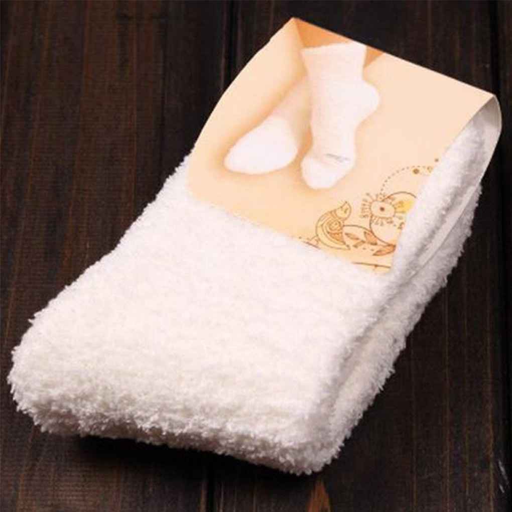 Fashion Casual Home Women Girls Soft Bed Floor Socks Fluffy Warm Pure Color
