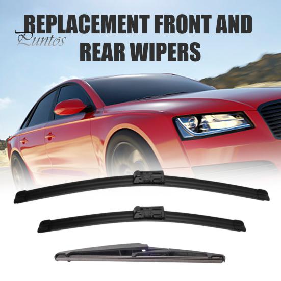 Non Destructive Buckle Wipers 3Pcs 24" 14" 10" Windshield Wiper Blades Replacement for MG ZS ZST EV Car Parts 2017-2024, Front And Rear Kit,