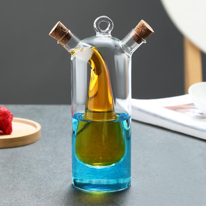 Küchenvorratsbehälter Glas Ölflasche Essigtopf Mehrzweck-Gewürzflasche/einzigartiges doppelwandiges Design Trinkflasche