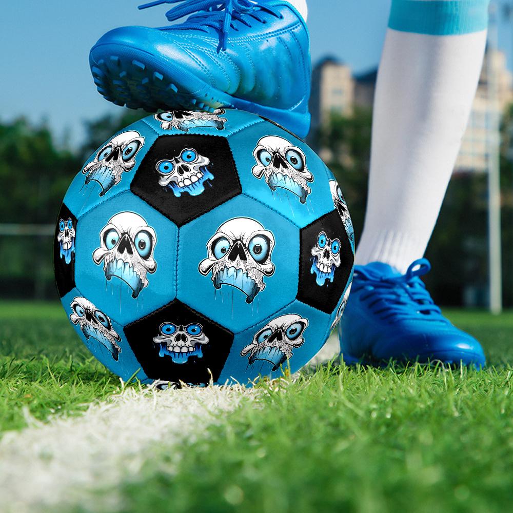 1PC Skull Big Eyes Artwork Soccer Ball Size 5 Football Machine Sewn Indoor/Outdoor Universal Football A61