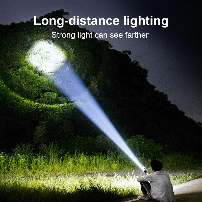 XHP50 Superhelle Taschenlampe Tragbare Lampe Zoom Taschenlampe Wasserdichtes wiederaufladbares Blitzlicht Outdoor Camping Laterne