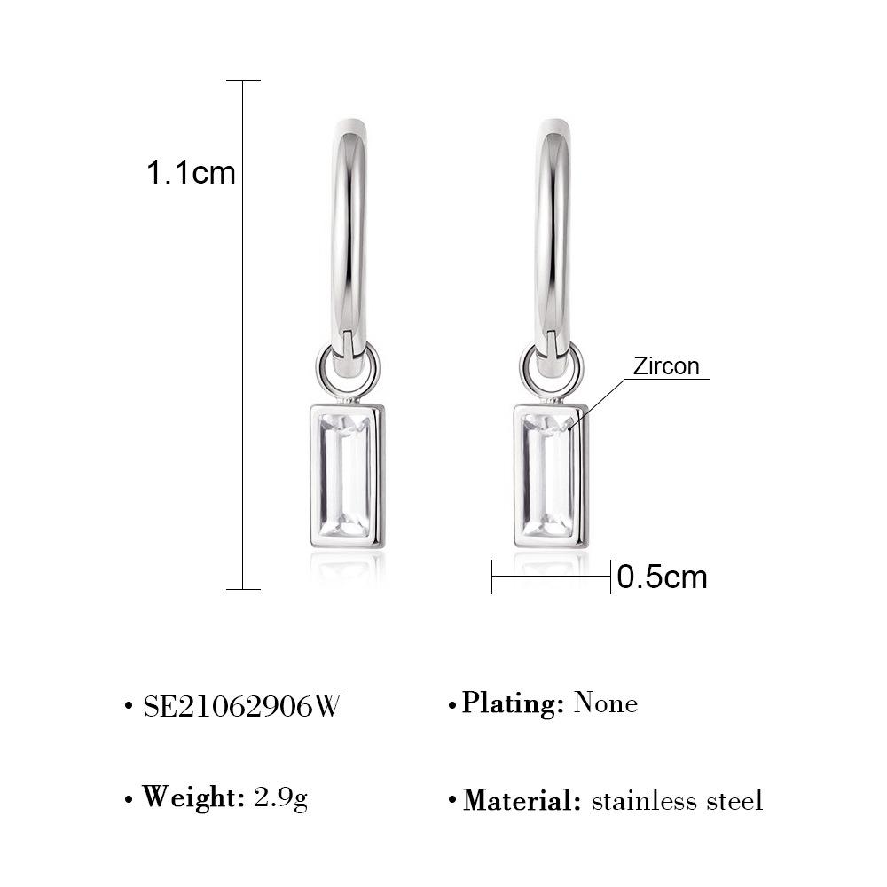 Trendiges Geometrisches Vintage Grünes Zirkon Ohrring-Set Elegante Ohrclips Schmuck