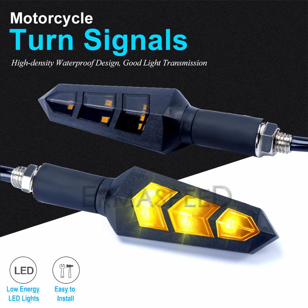 2/4PCS Led Motorcycle Blinkers Turn Signal Lamp Flashing Lights Amber Flashers Waterproof Bendable Motorbike Scooter