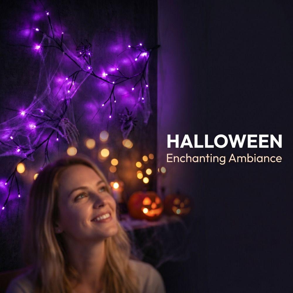 Imitation Twig Halloween Ghost Festival Lighting Bat Twig Lights  Spooky Decorations