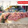 2D Flat Banner Made of Polyester Material Simple Pink Rose Pattern Party Banner Holiday Party Decoration Background Cloth