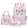 Three-piece Backpack Girls Starry Sky Graffiti Printed School Bag Lightweight Backpack