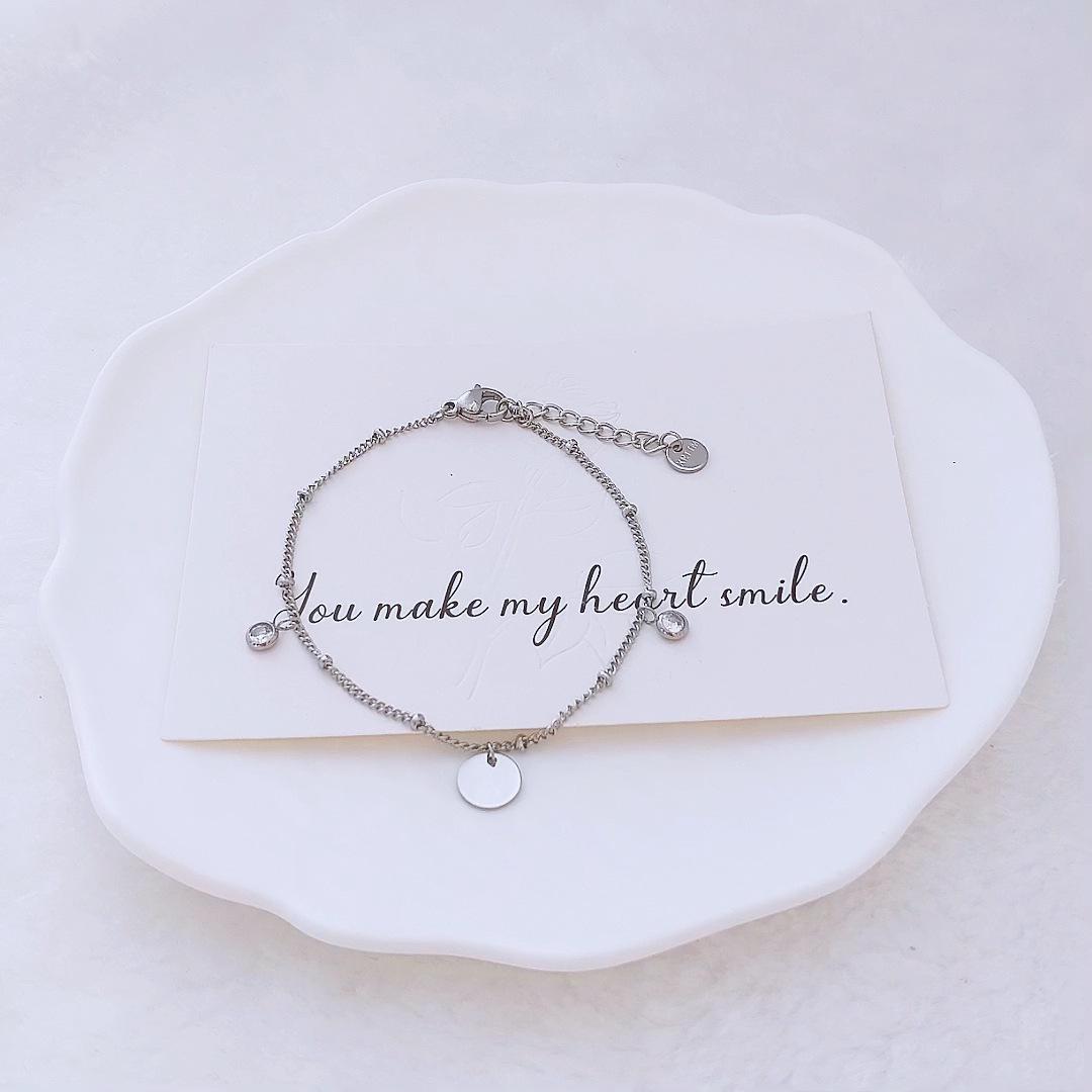 

Женский модный браслет из титановой стали - Не выцветающий, Универсальный, Простой и Стильный серебряный