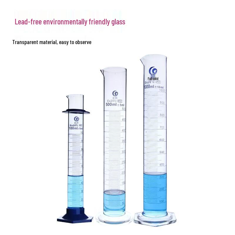Leigu High Borosilicate Glass Measuring Cylinders with Hexagonal Base