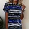 Women's 3D Gradient Floral Print O‑Neck Casual Short Sleeve Summer T‑Shirt