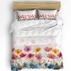 Wild Flower Eucalyptus Sunflower Plant Lavender 3pcs Bedding Set For Double Bed Home Textile Duvet Cover Quilt Cover Pillowcase